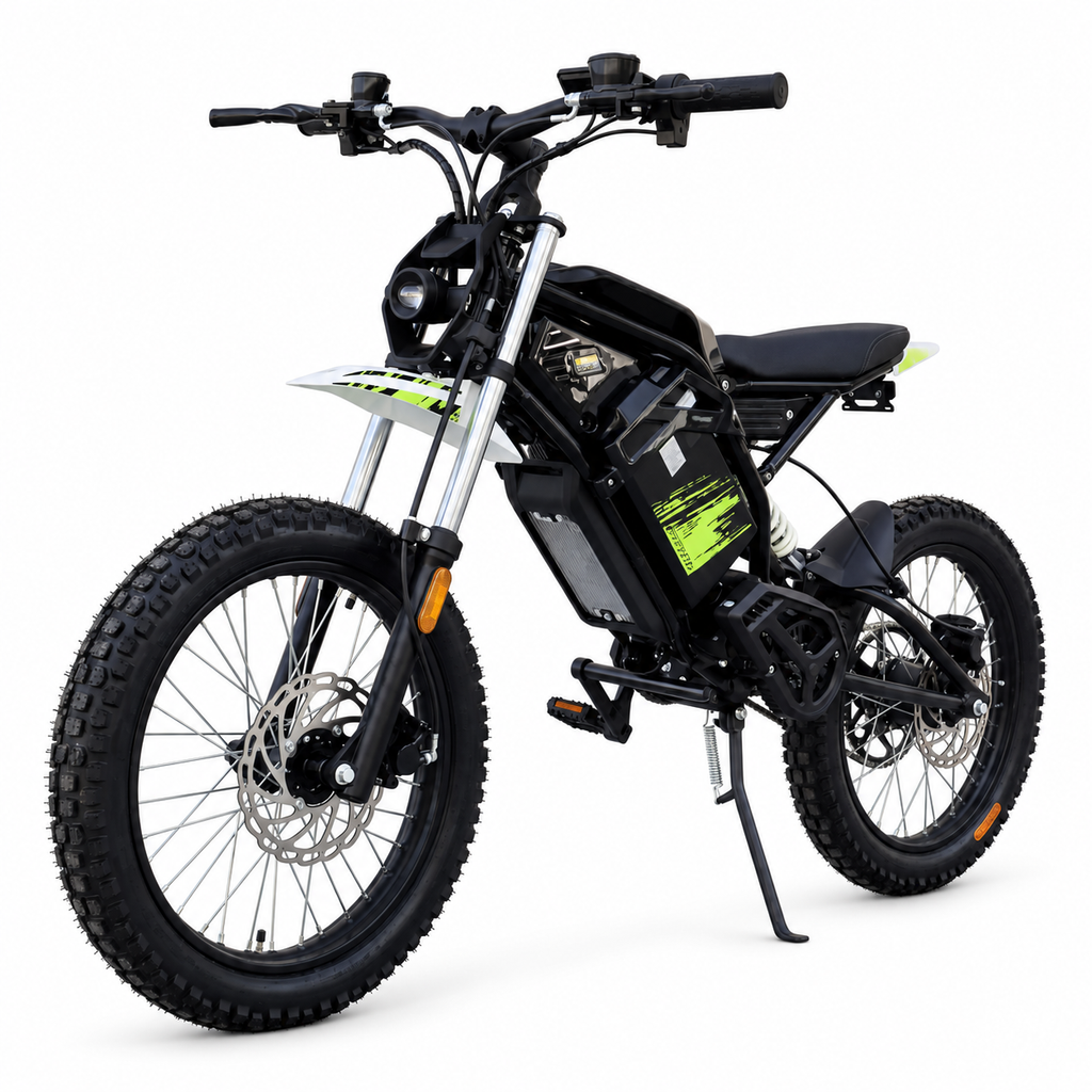 EX1 48V electric dirt bike in black front view