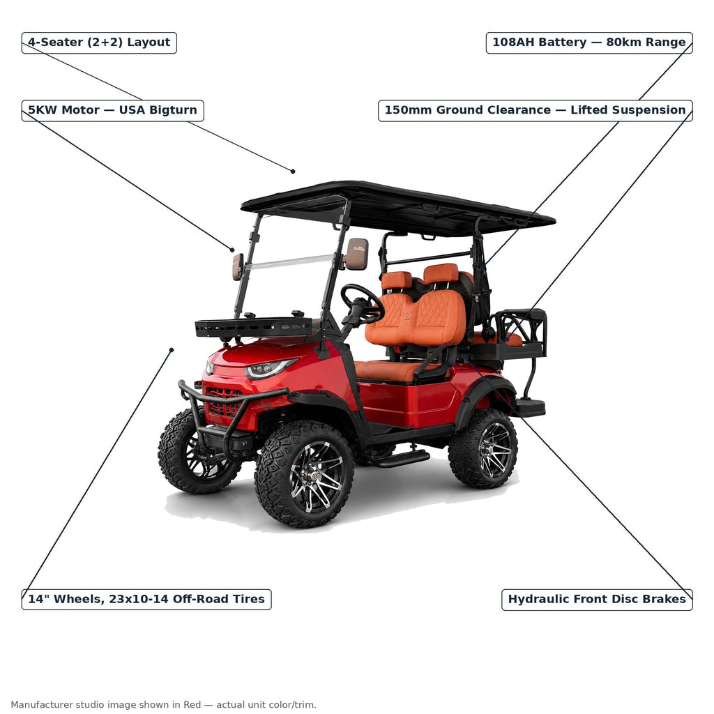 MXV CRUISER 4 Trail – 4-Seater Lifted Electric Golf Cart UAE – view 10
