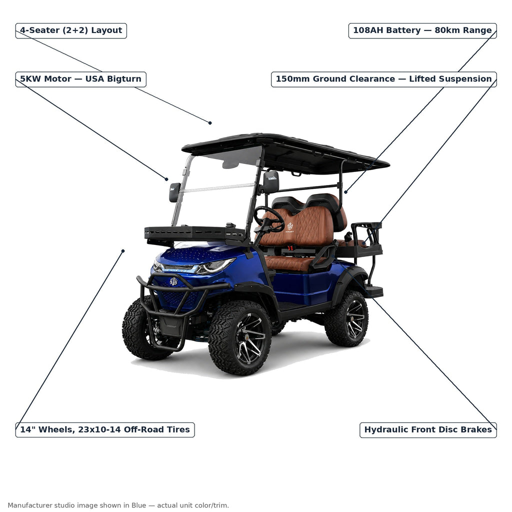 MXV CRUISER 4 Trail – 4-Seater Lifted Electric Golf Cart UAE – view 16