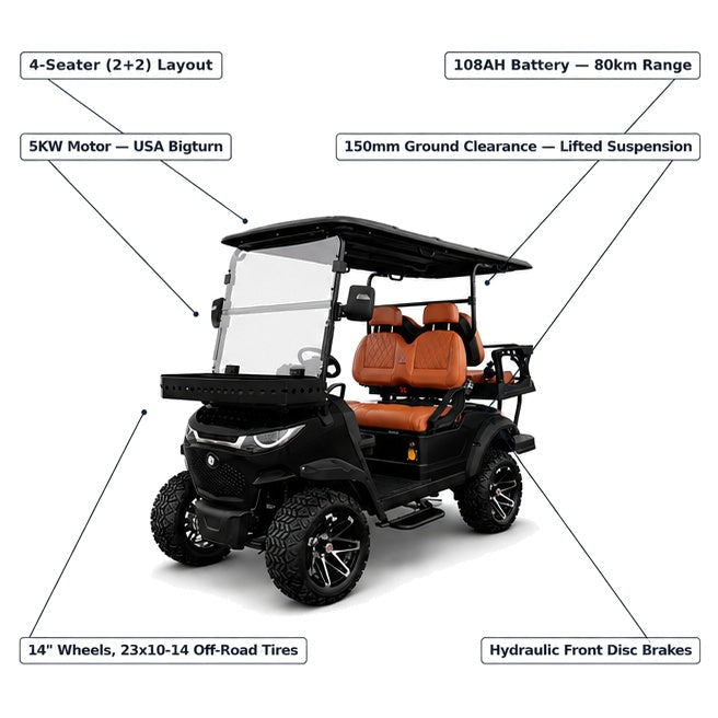 MXV CRUISER 4 Trail – 4-Seater Lifted Electric Golf Cart UAE – view 21