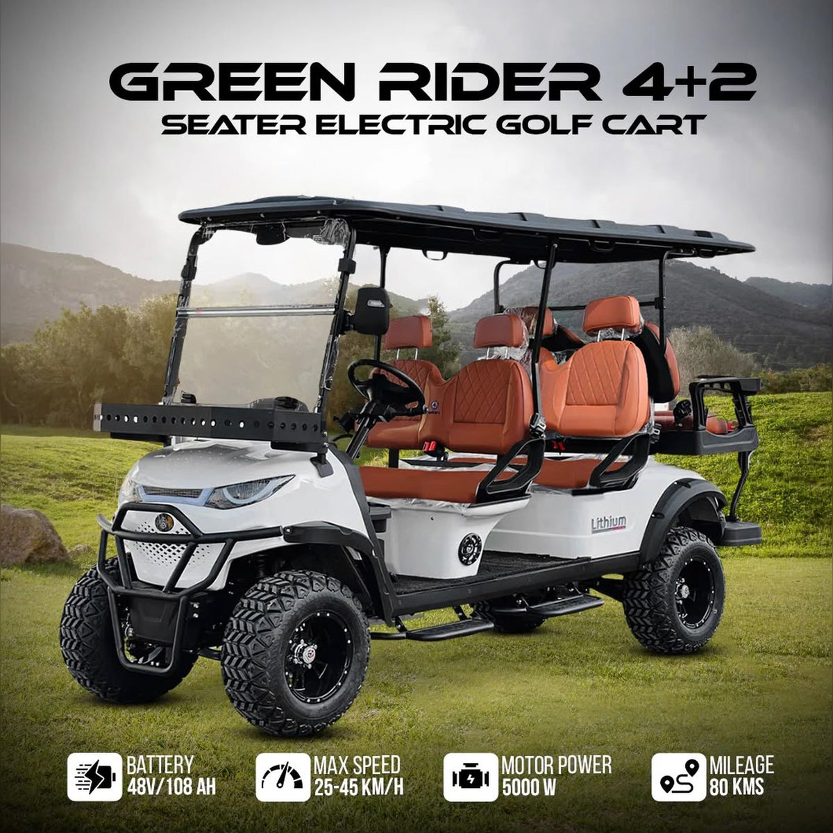 MXV RANGER 6 Trail – 6-Seater Lifted Electric Golf Cart UAE – view 8