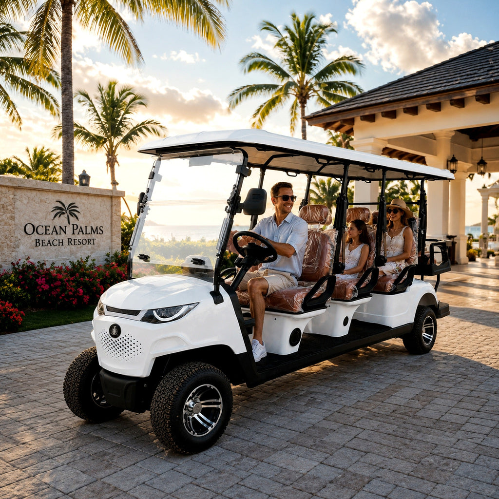 MXV Sovereign 8 electric resort shuttle cart