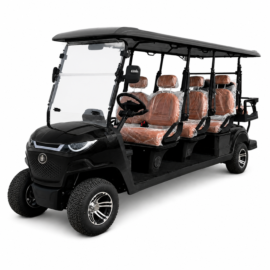 MXV Sovereign 8 black 8-seater electric golf cart