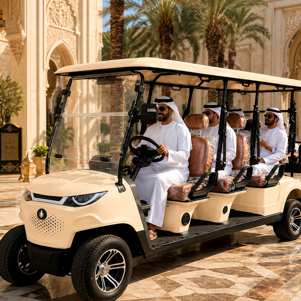 MXV Sovereign 8 Dubai Taxi Cream hospitality shuttle